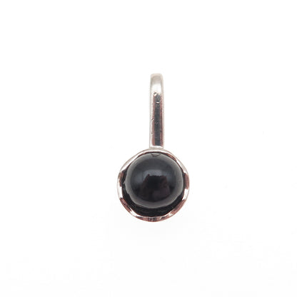 925 Sterling Silver Real Black Onyx Mini Charm Pendant