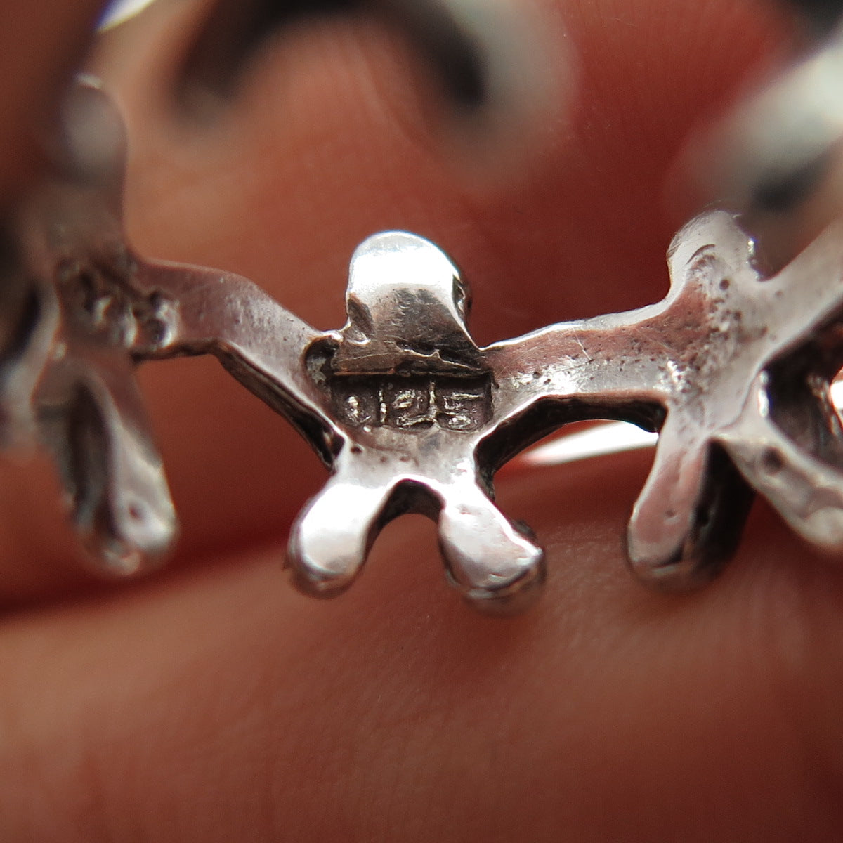 925 Sterling Silver Vintage EFS Mexico Children Oxidized Ring Size 5.5