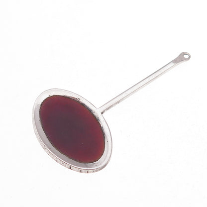 925 Sterling Silver Vintage Enamel Modernist Pendant