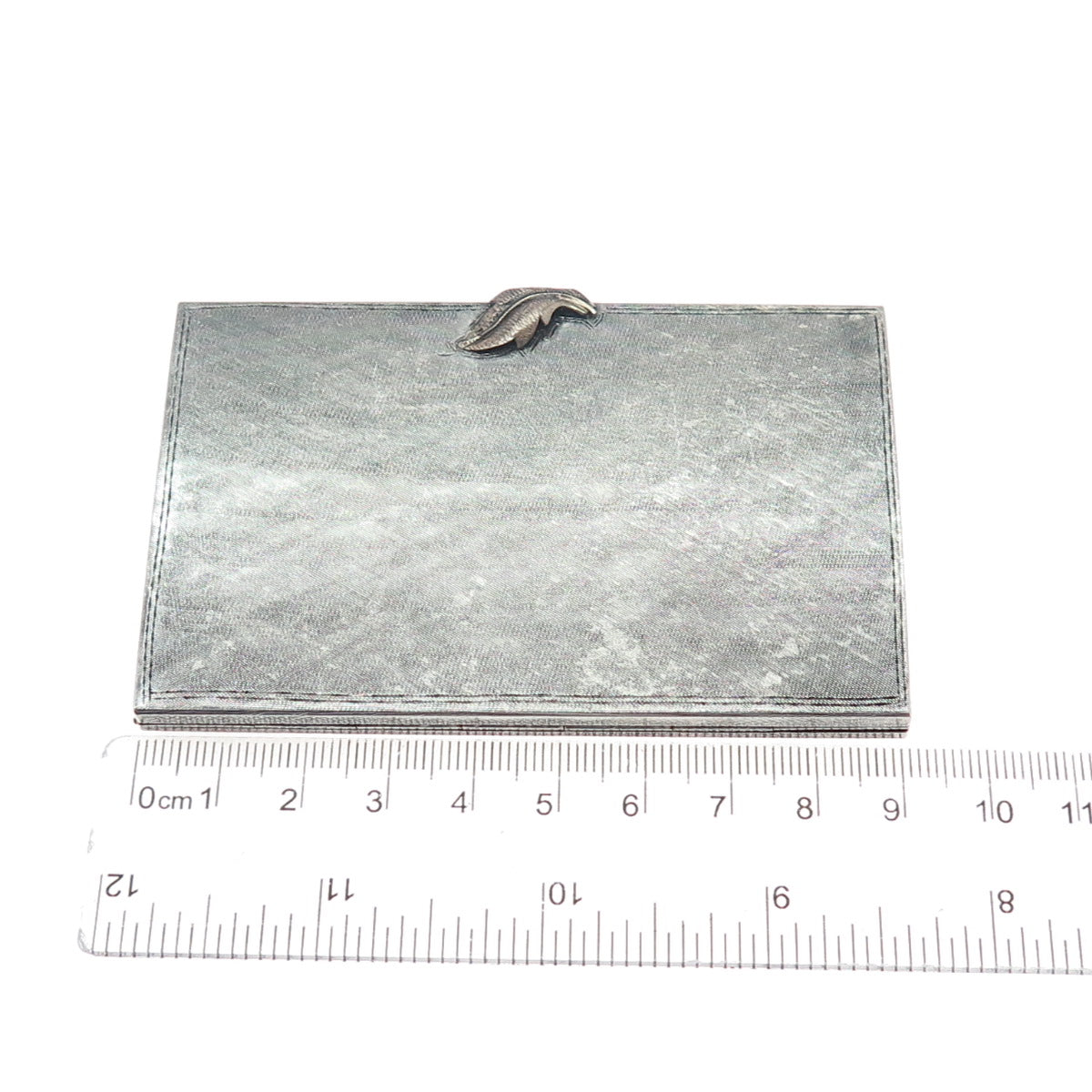 800 Silver Antique Art Deco Italy Floral Leaf Oxidized Cigarette / Card Case