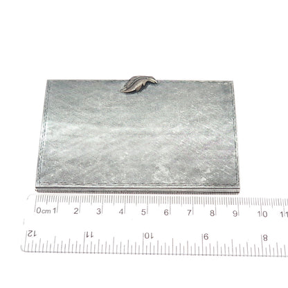 800 Silver Antique Art Deco Italy Floral Leaf Oxidized Cigarette / Card Case