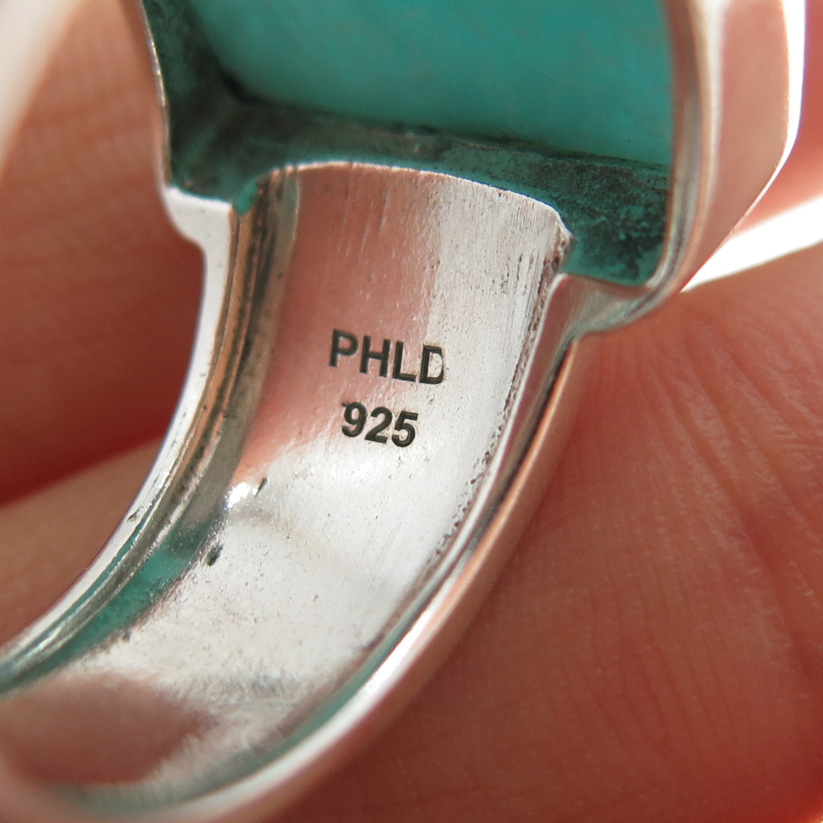 PHLD PlayHardLookDope 925 Sterling Silver Real Amazonite Ring Size 10.5
