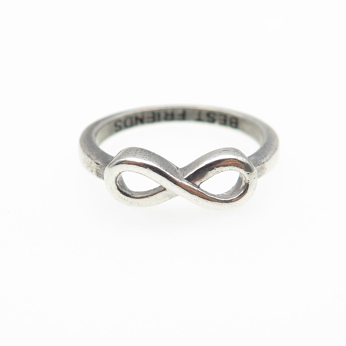 LUCENT 925 Sterling Silver Vintage Best Friends Infinity Ring Size 6.75