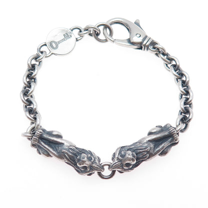 Theo Fennell Sterling Silver Vintage London Leo Zodiac Oxidized Bracelet 6.25"