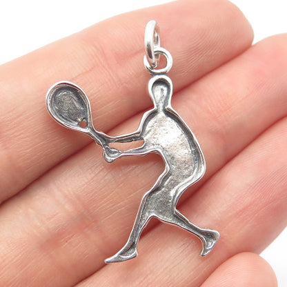 925 Sterling Silver Vintage Mexico Tennis Player Pendant