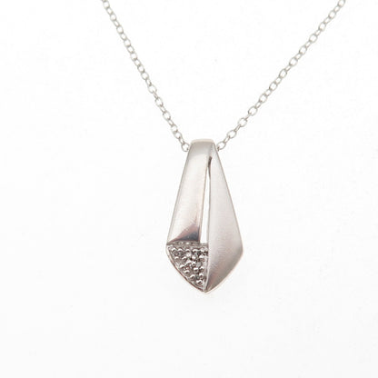 Chuck Clemency 925 Sterling Silver Real Diamond Cable Chain Necklace 18"