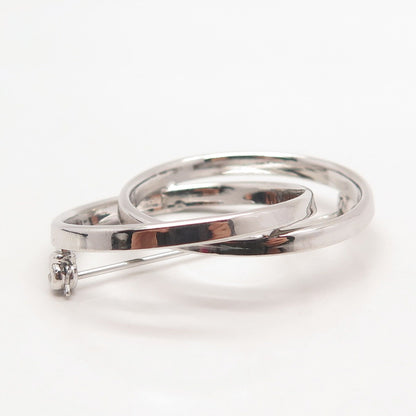 925 Sterling Silver Vintage BEAU Circle Pin Brooch