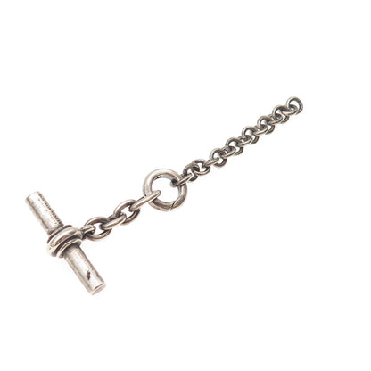 Bottega Veneta 925 Sterling Silver Vintage T-Bar Necklace Lock Clasp Extender