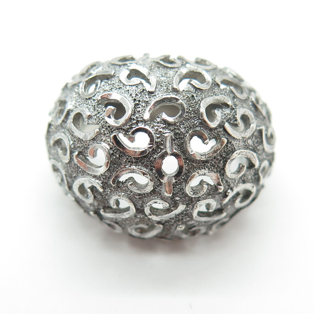 925 Sterling Silver Vintage Modernist Dome Oxidized Ring Size 7.75