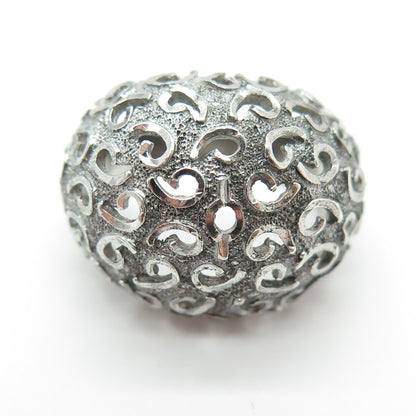 925 Sterling Silver Vintage Modernist Dome Oxidized Ring Size 7.75