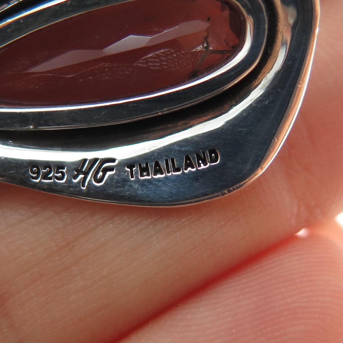 HAGIT GORALI 925 Sterling Silver Vintage Real Amethyst Box Chain Necklace 20"