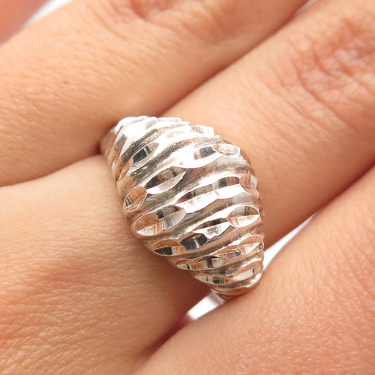 925 Sterling Silver Vintage Brutalist Ring Size 8.25