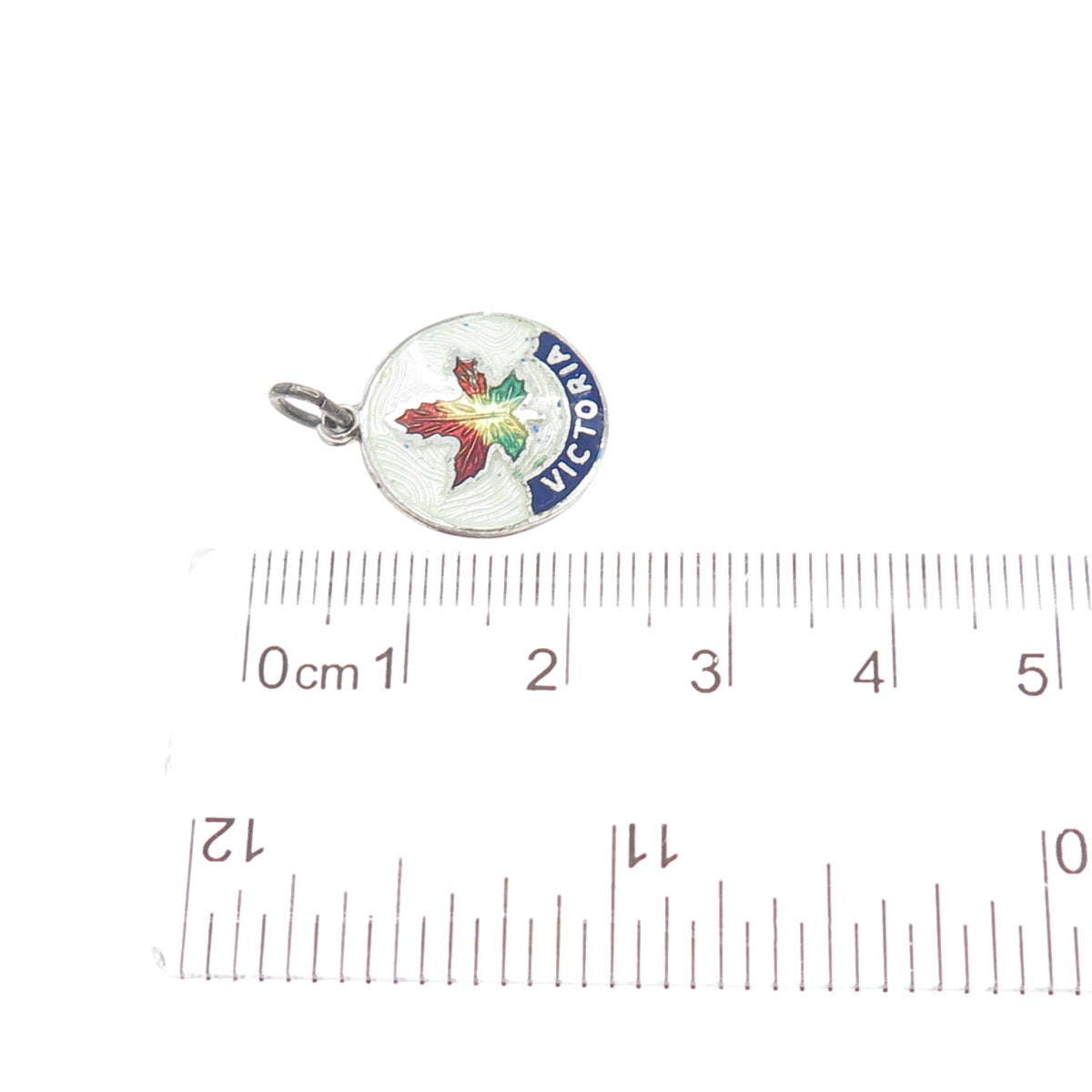BREADNER CO. 925 Sterling Silver Antique Enamel Maple Leaf Minimalist Pendant