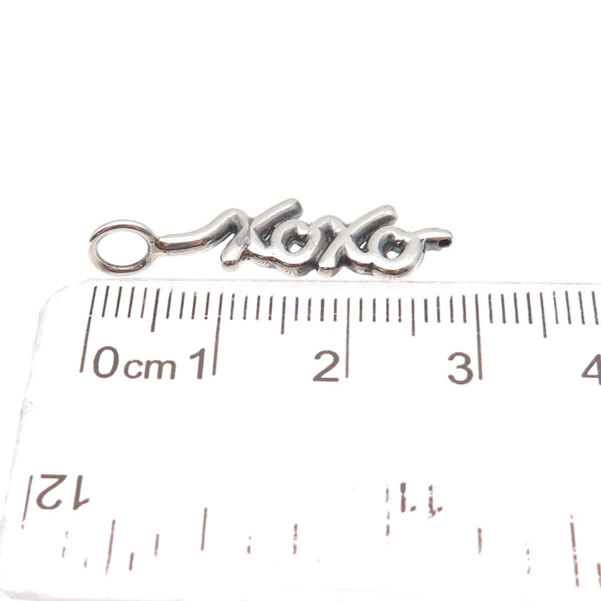925 Sterling Silver Vintage XOXO Hugs & Kisses Oxidized Charm Pendant