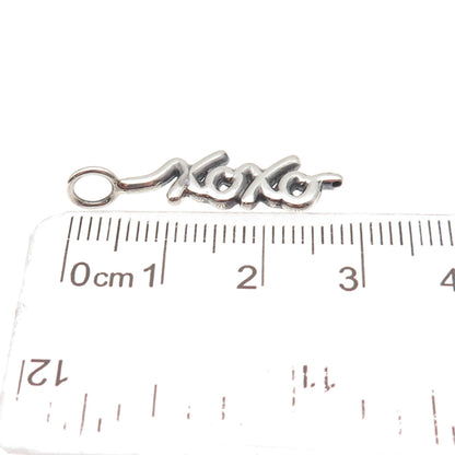 925 Sterling Silver Vintage XOXO Hugs & Kisses Oxidized Charm Pendant