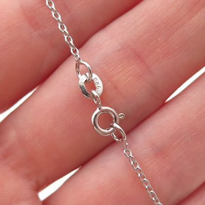 Chuck Clemency 925 Sterling Silver Real Tanzanite Cable Chain Necklace 18"