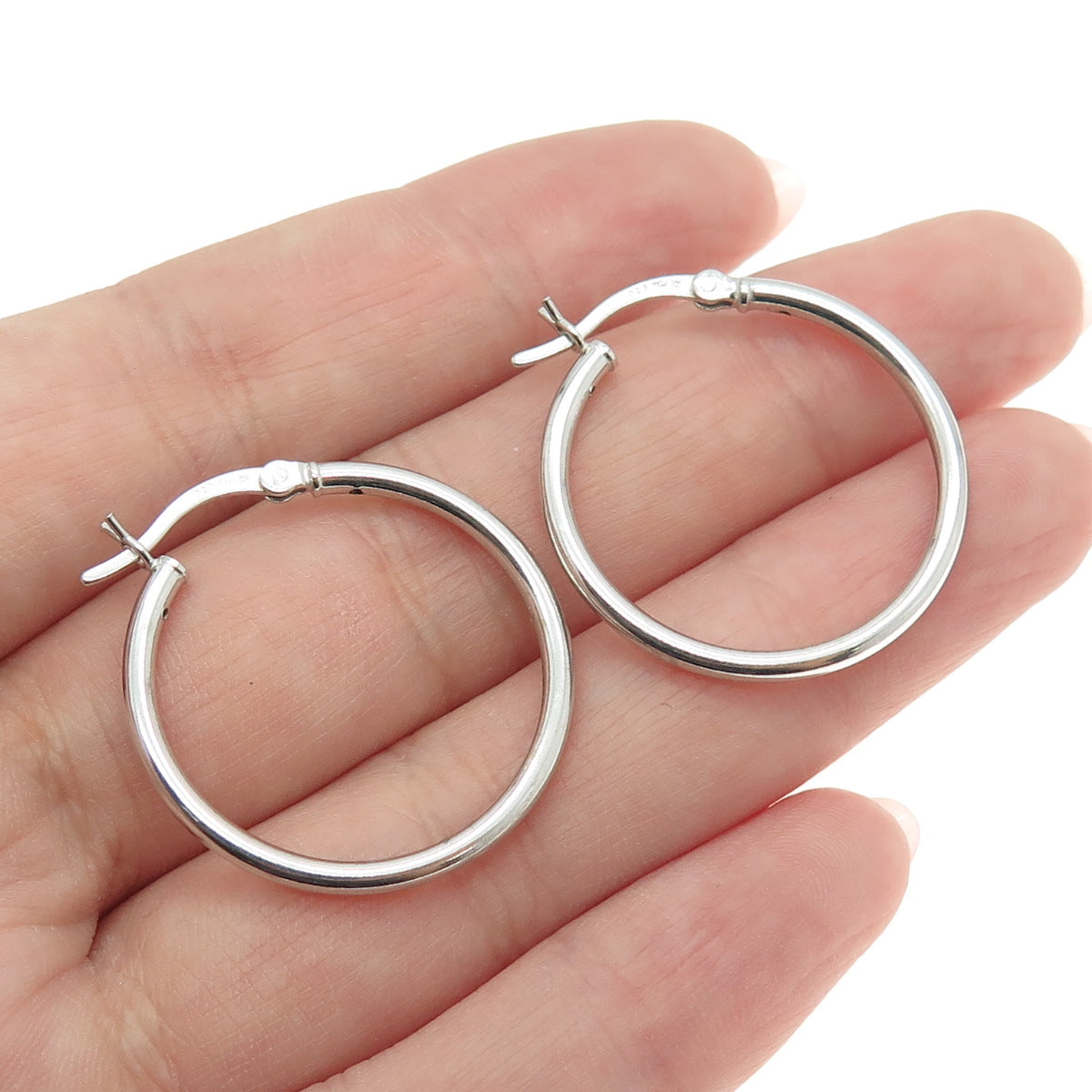 925 Sterling Silver Classic Hinged Hoop Earrings