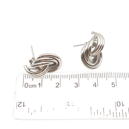 925 Sterling Silver Interlocked Circle Earrings