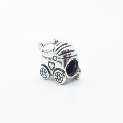 925 Sterling Silver Pandora Baby Carriage / Stroller Bead Charm