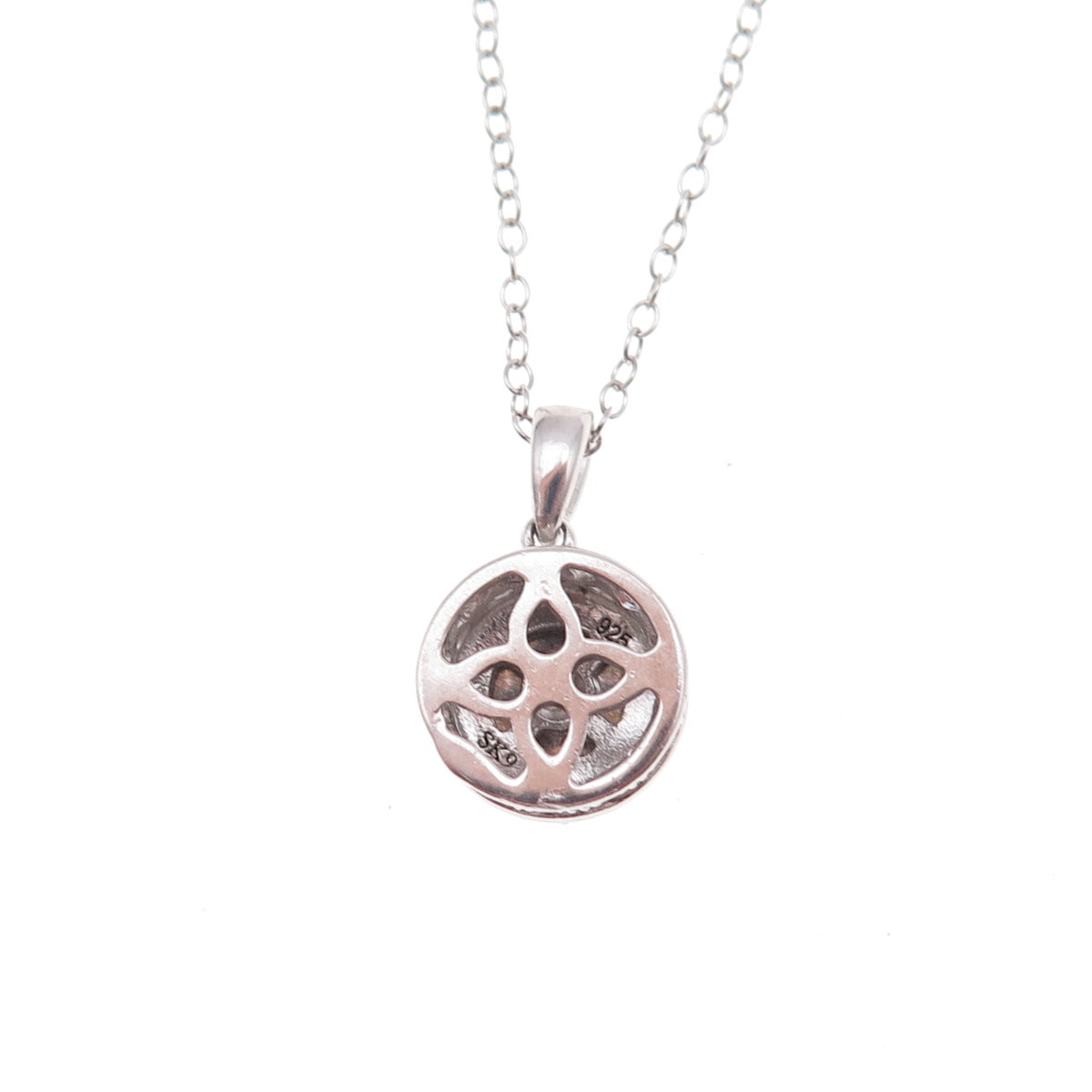 SK9 Allure Gems 925 Sterling Silver Real Diamond Cable Chain Necklace 18"