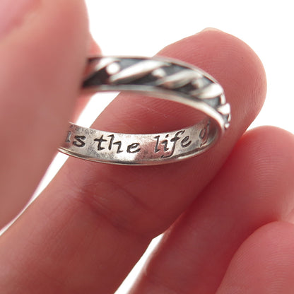 Laurel Elliot Sterling Silver Vintage Hope is The Life of Love Band Ring Size 9