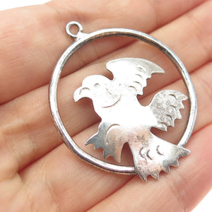 925 Sterling Silver Vintage Mexico Eagle Bird Oxidized Charm Pendant