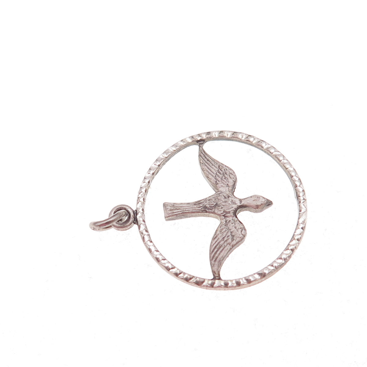 Chapel 925 Sterling Silver Vintage Holy Spirit Religious Oxidized Charm Pendant