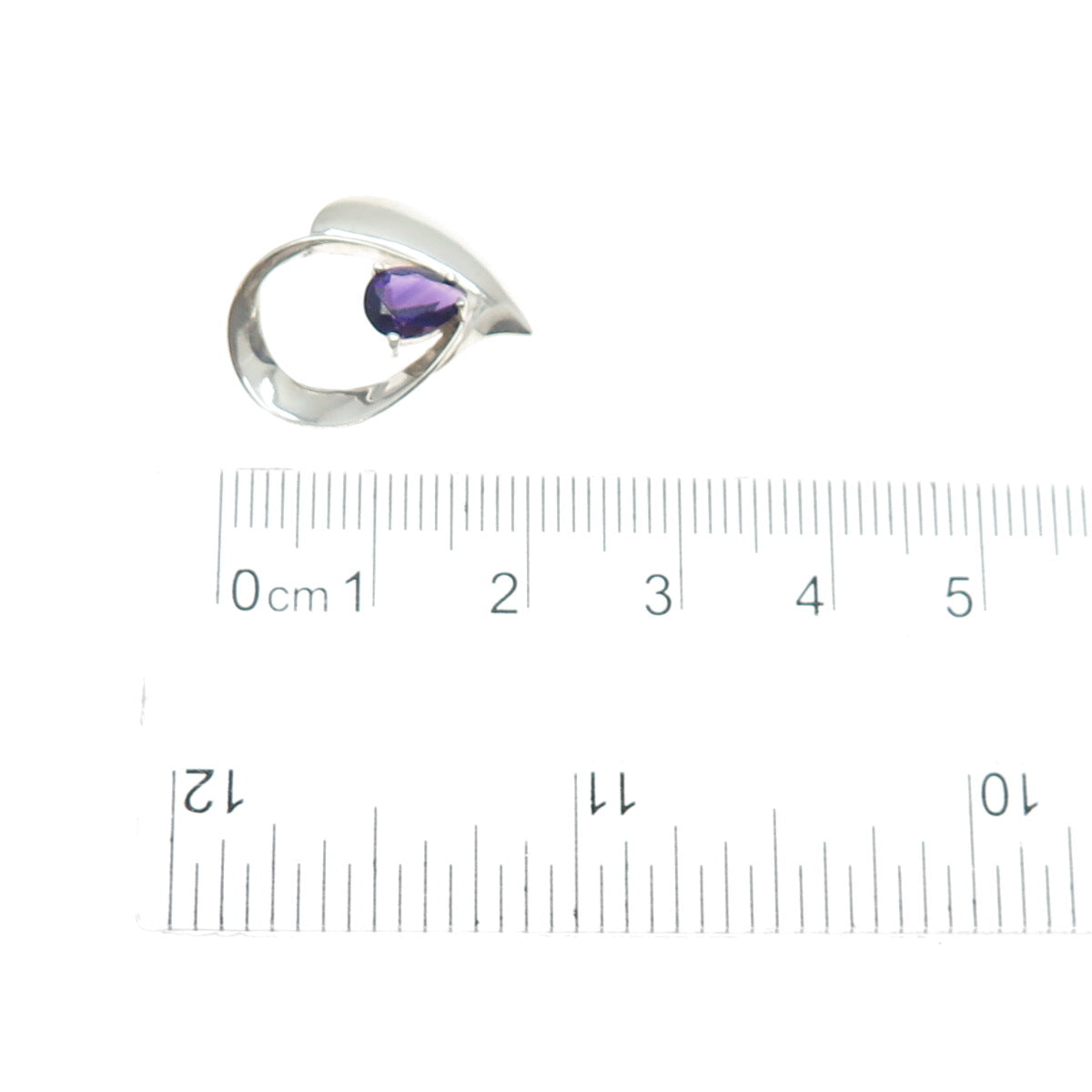 925 Sterling Silver Vintage Real Amethyst Heart Minimalist Charm Pendant