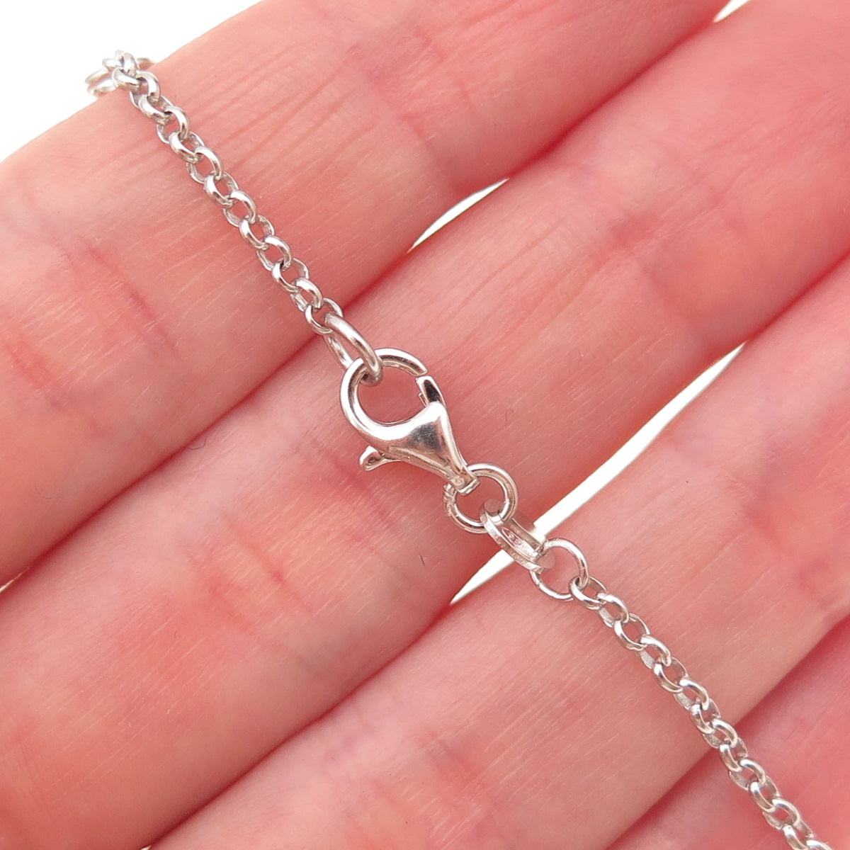 Esprit 925 Sterling Silver Round-Cut C Z Tassel Rolo Chain Necklace 18"