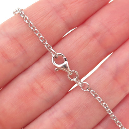 Esprit 925 Sterling Silver Round-Cut C Z Tassel Rolo Chain Necklace 18"