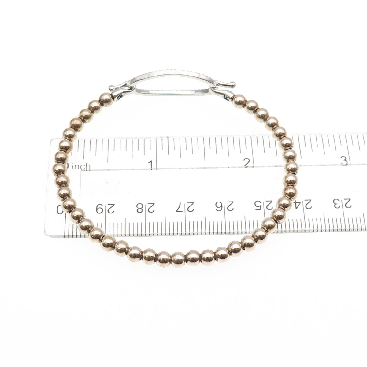 925 Sterling Silver 2-Tone Real Diamond Bangle Bracelet 6.25" (missing 1 stone)