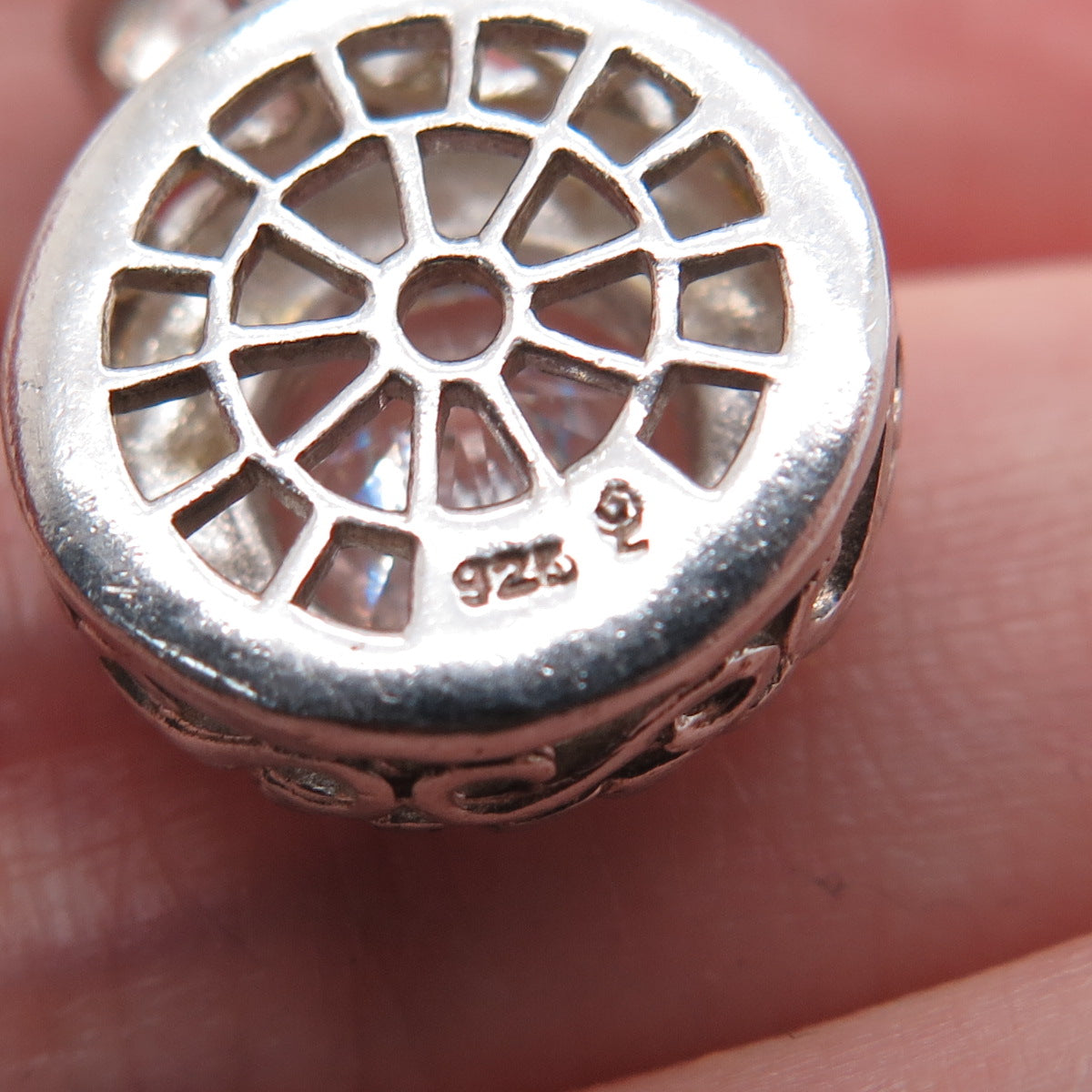 925 Sterling Silver Round-Cut C Z Minimalist Charm Pendant