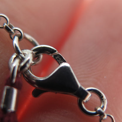 925 Sterling Silver Real Carnelian Beads Adjustable Bracelet 6-8"