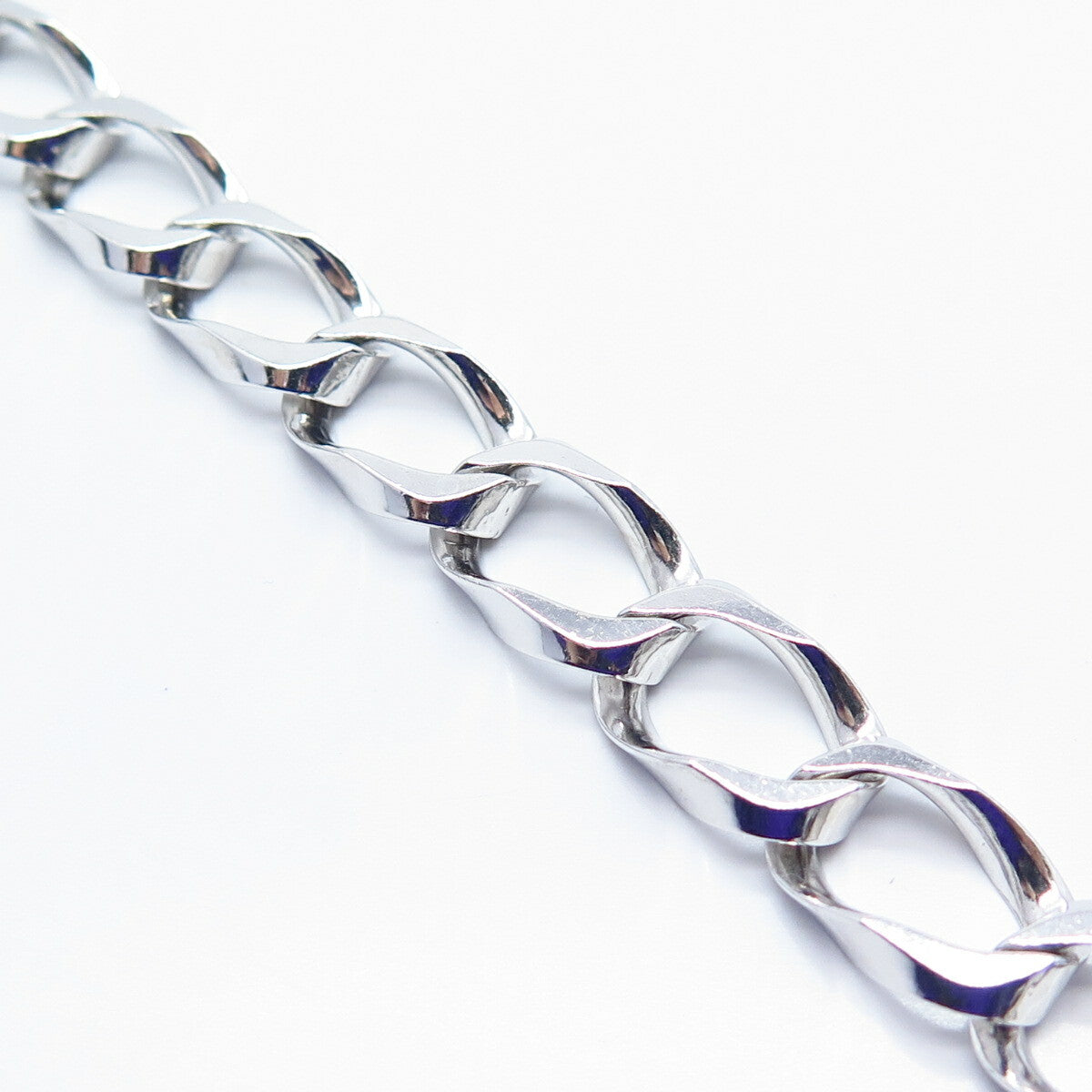 925 Sterling Silver Cable Link Bracelet 8"