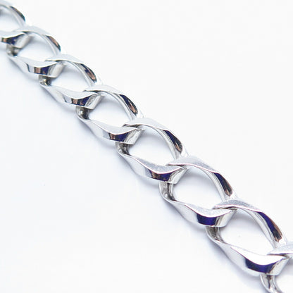 925 Sterling Silver Cable Link Bracelet 8"