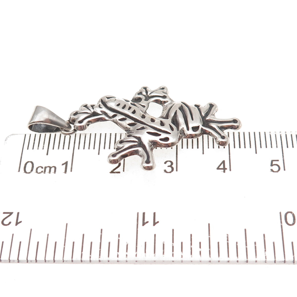 925 Sterling Silver Vintage Frog Good Luck Oxidized Charm Pendant