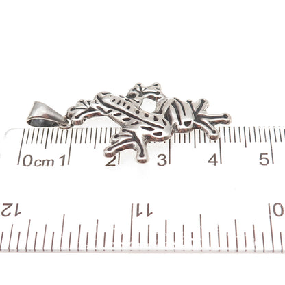 925 Sterling Silver Vintage Frog Good Luck Oxidized Charm Pendant