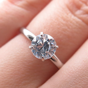 VARGAS & LIND 925 Sterling Silver Antique Art Deco C Z Engagement Ring Size 7