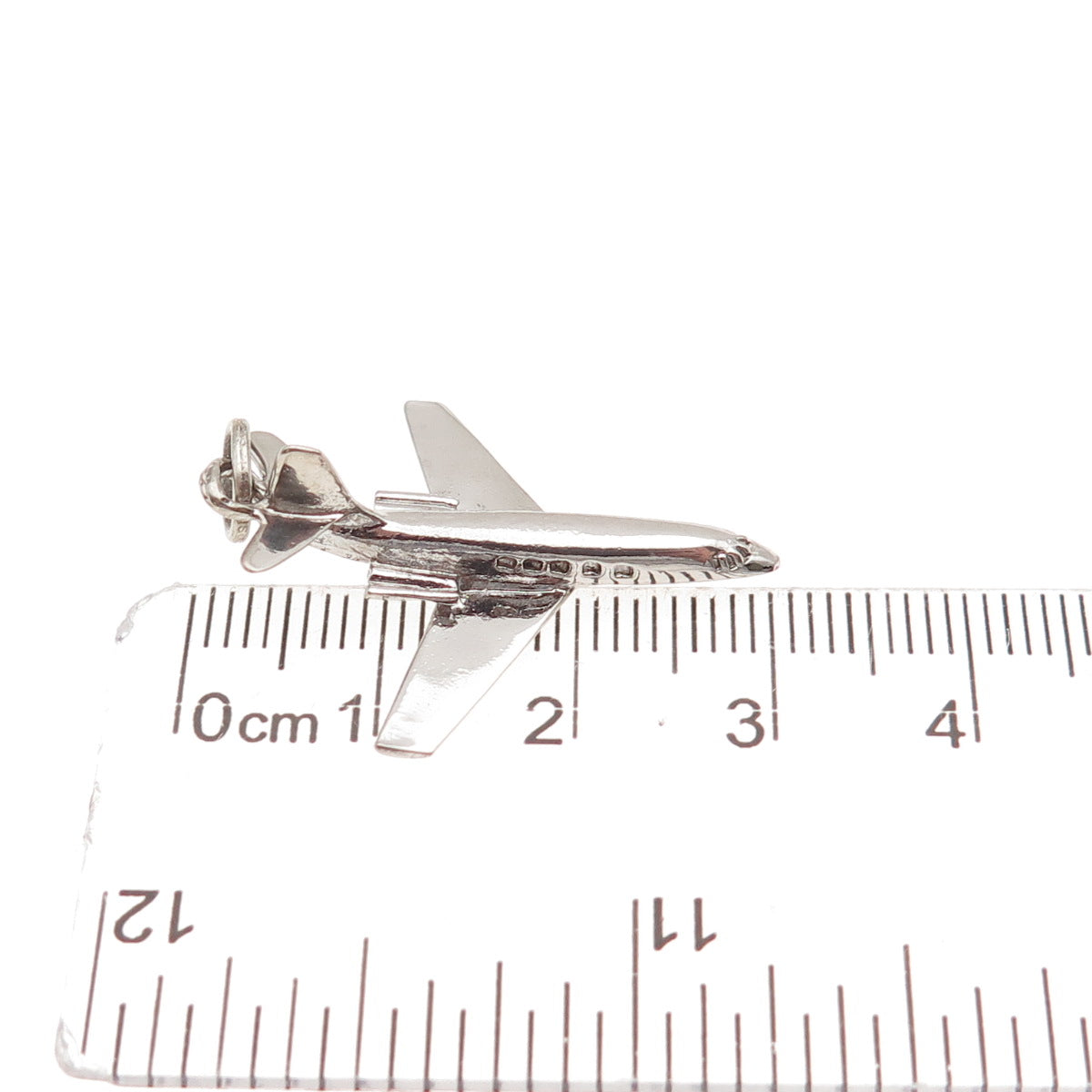Spencer 925 Sterling Silver Vintage Airplane Jet 3D Charm Pendant