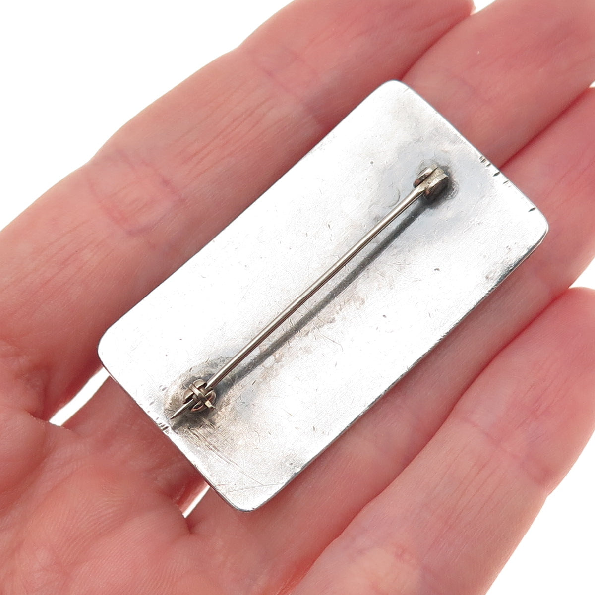 Old Pawn Sterling Silver Vintage Southwestern Native Symbol Tribal Pin Brooch
