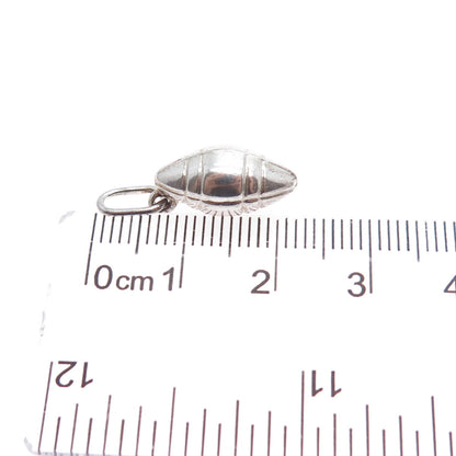 925 Sterling Silver Vintage Italy Football Ball Minimalist 3D Charm Pendant
