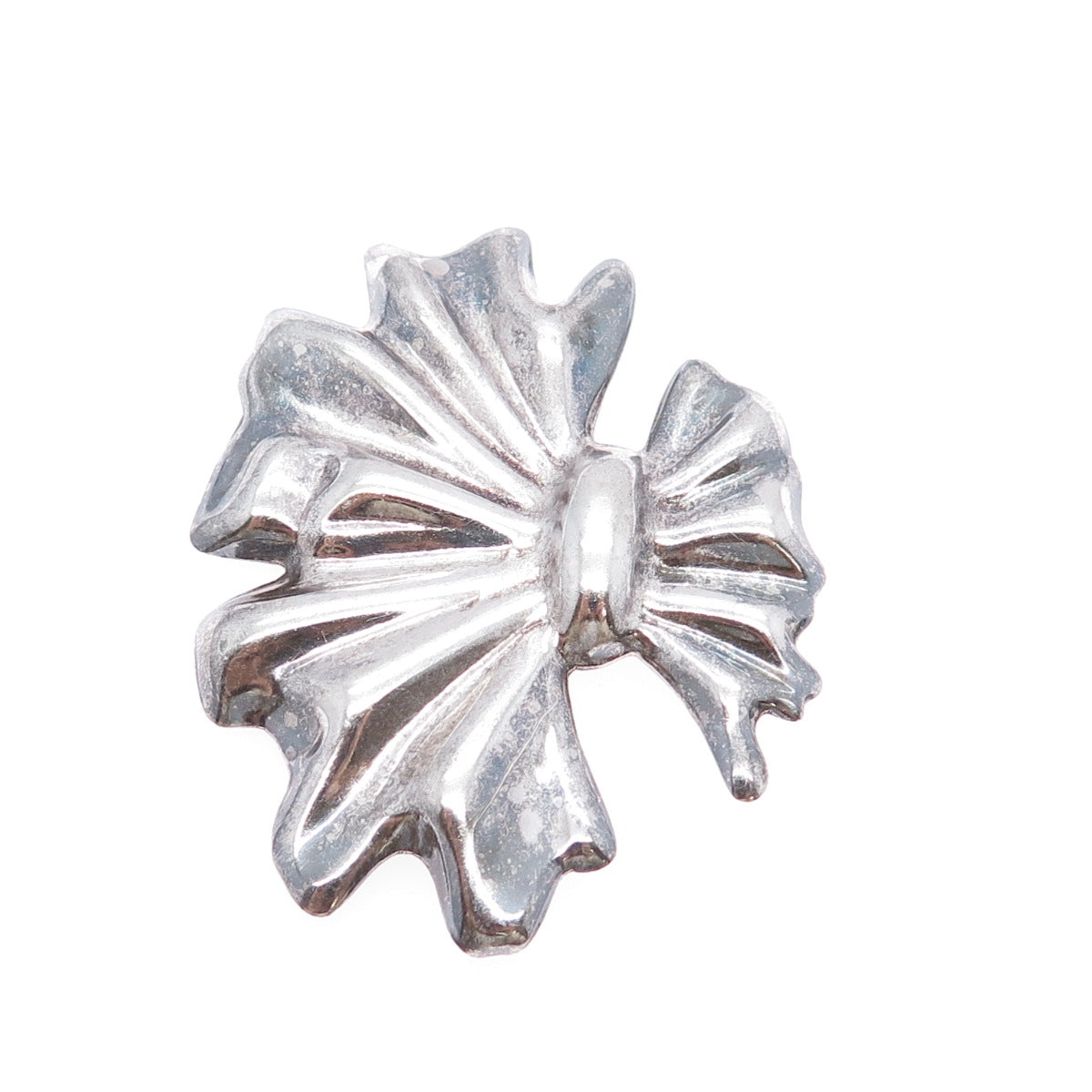 925 Sterling Silver Vintage Mexico Modernist Oxidized Pin Brooch