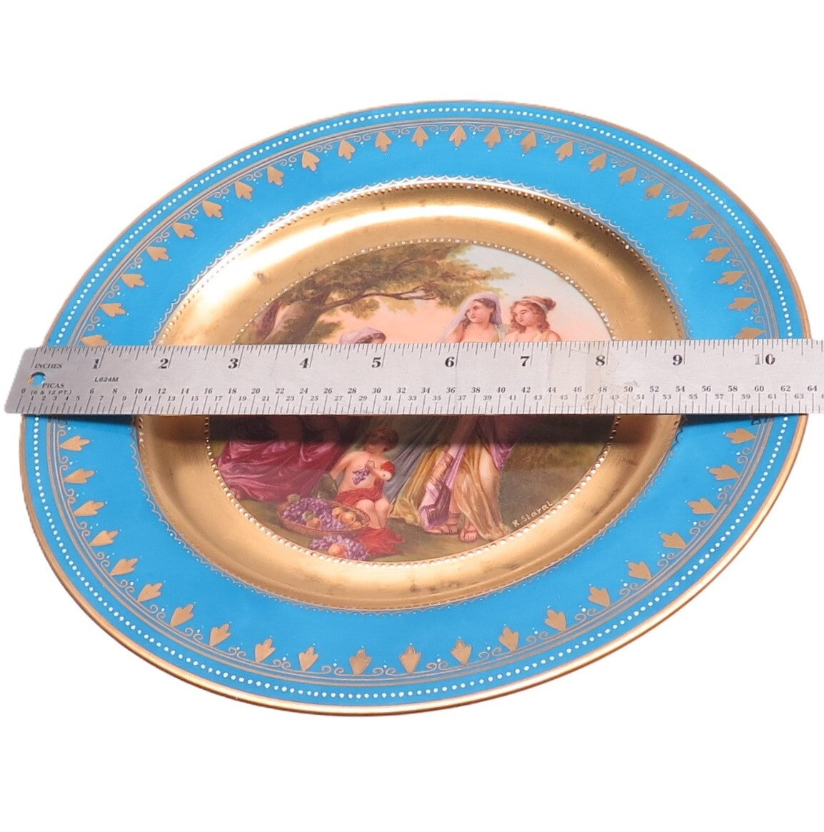 R. STARAL & ROYAL VIENNA Antique "The Young Virgill" Porcelain Cabinet Plate