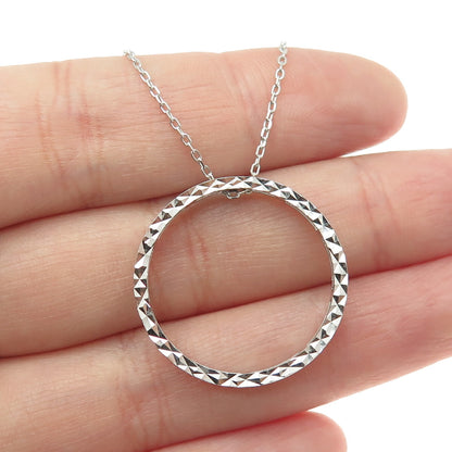 925 Sterling Silver Circle of Life Cable Chain Necklace 18"
