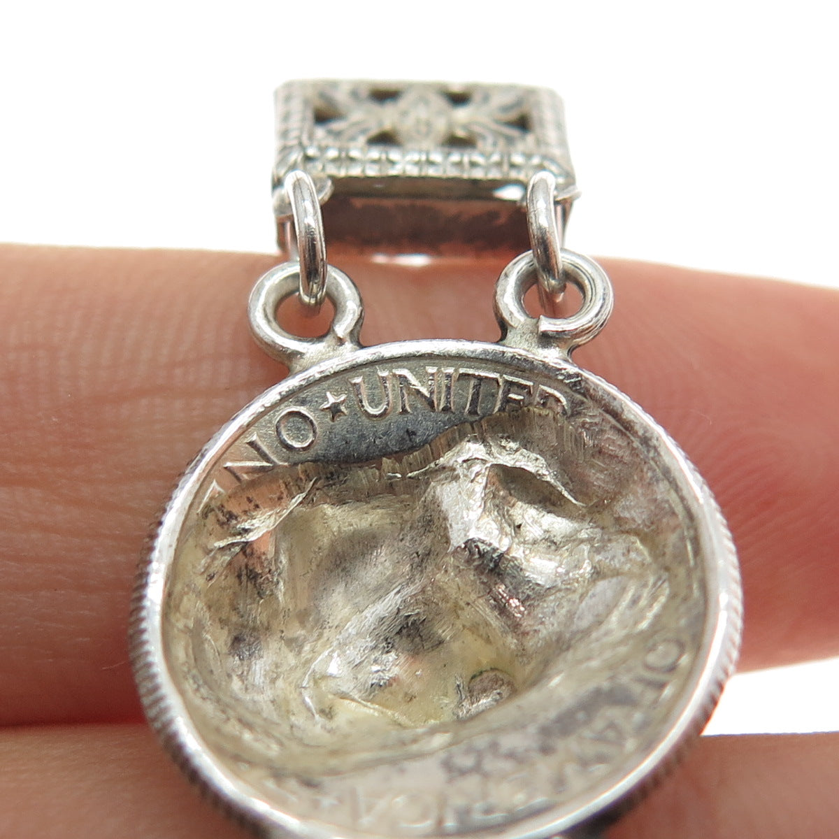 925 & 900 Silver Antique 1916-1945 One Mercury Dime Repousse Coin Bracelet 7.25"