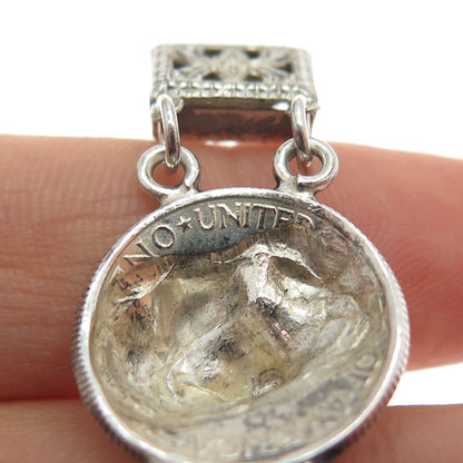 925 & 900 Silver Antique 1916-1945 One Mercury Dime Repousse Coin Bracelet 7.25"