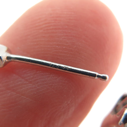 925 Sterling Silver Real Round-Cut Black Spinel In & Out Hoop Earrings