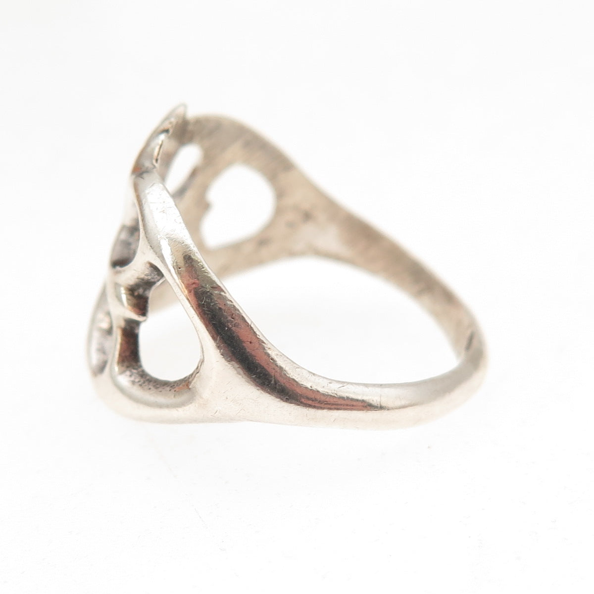Old Pawn 925 Sterling Silver Vintage Southwestern Butterfly Tribal Ring Size 8.5