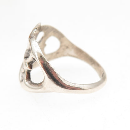 Old Pawn 925 Sterling Silver Vintage Southwestern Butterfly Tribal Ring Size 8.5