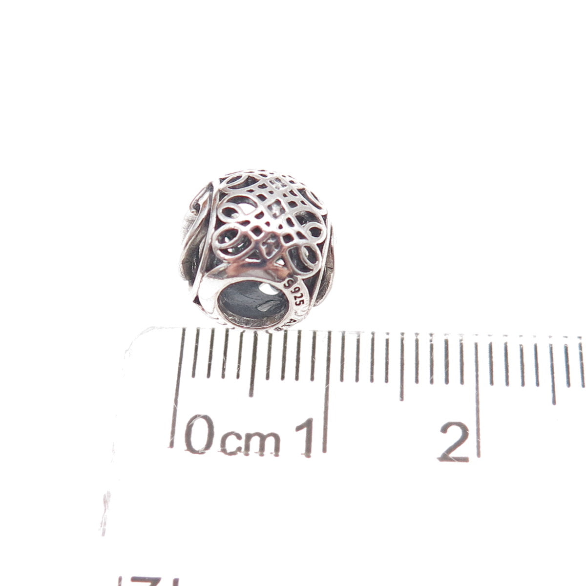 Pandora 925 Sterling Silver C Z Letter Q Slide Bead Charm